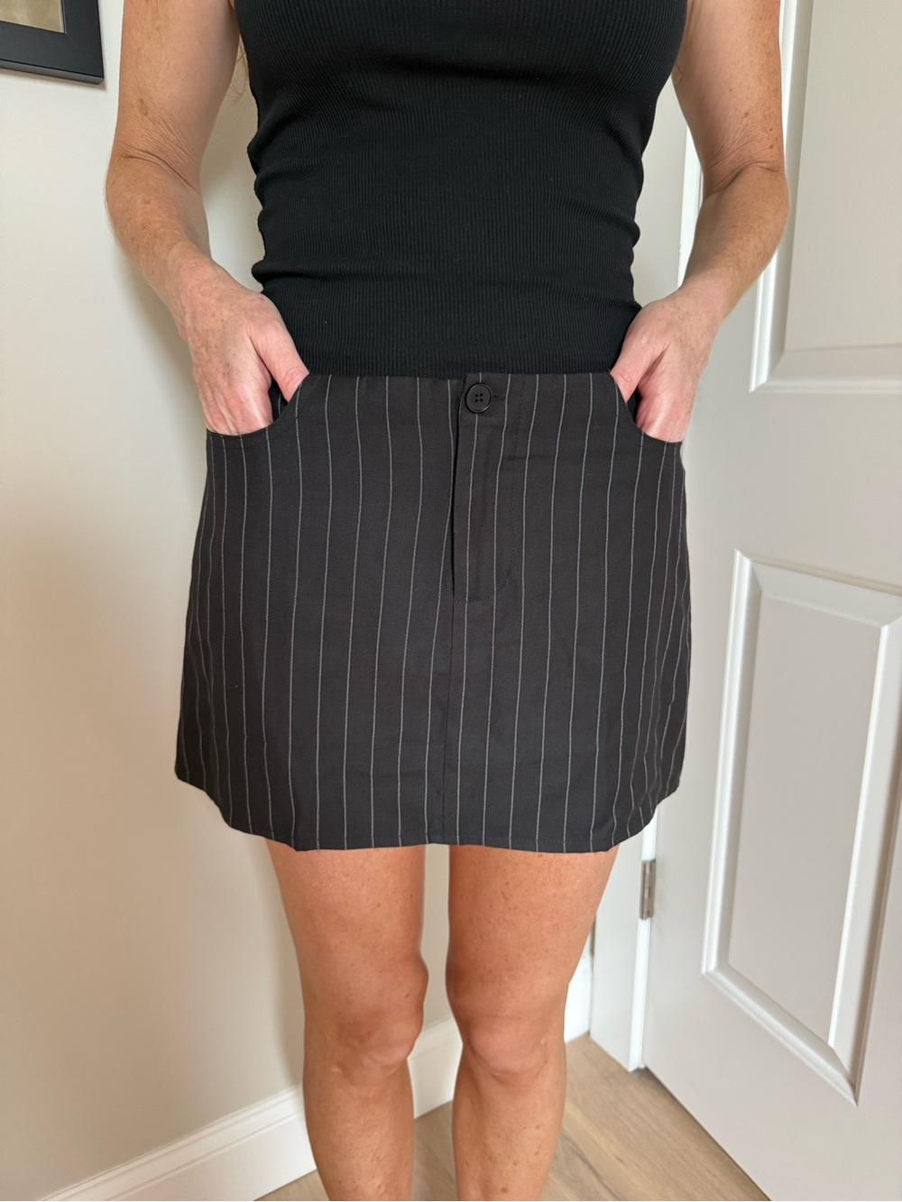 Princess Polly Low-Rise Pinstripe Mini Skirt Office Siren Business Y2K